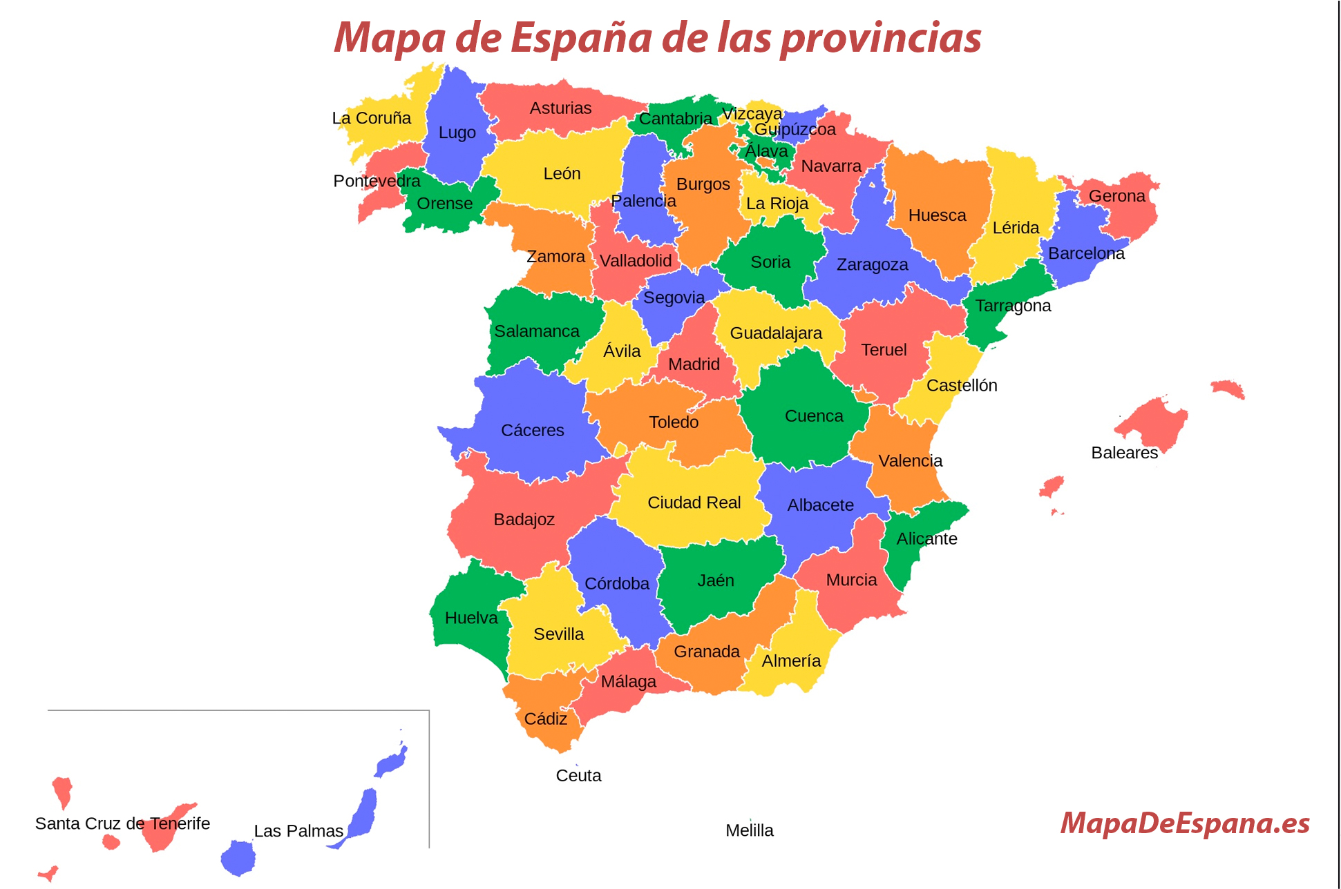 Mapa político de España (Fuente: MECD, 2017b)